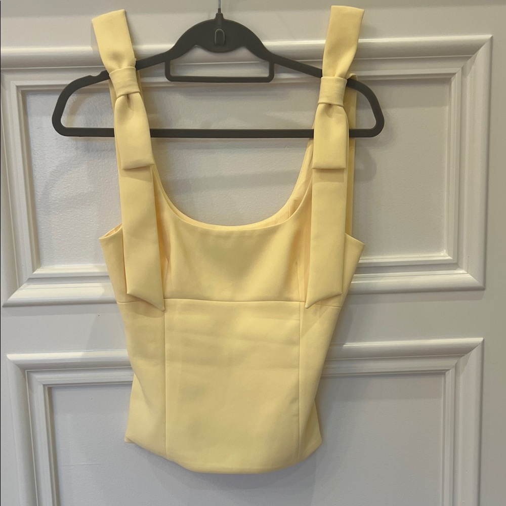 Zara Yellow Top with Bow Details
